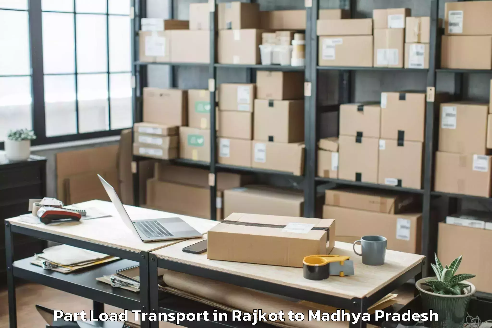 Book Rajkot to Punasa Part Load Transport Online